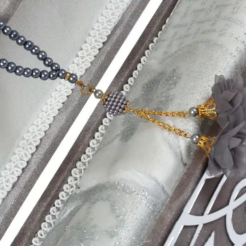 Grey Velvet Plexi Prayer Gift Box
