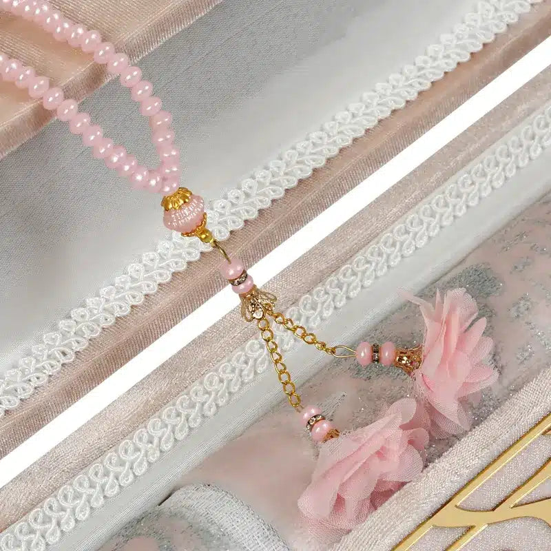 Peach Velvet Plexi Prayer Gift Box 11002