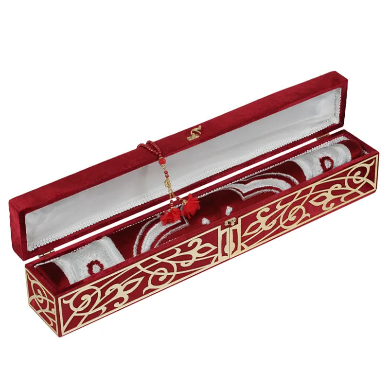 Dark Red Velvet Plexi Prayer Gift Box 11002