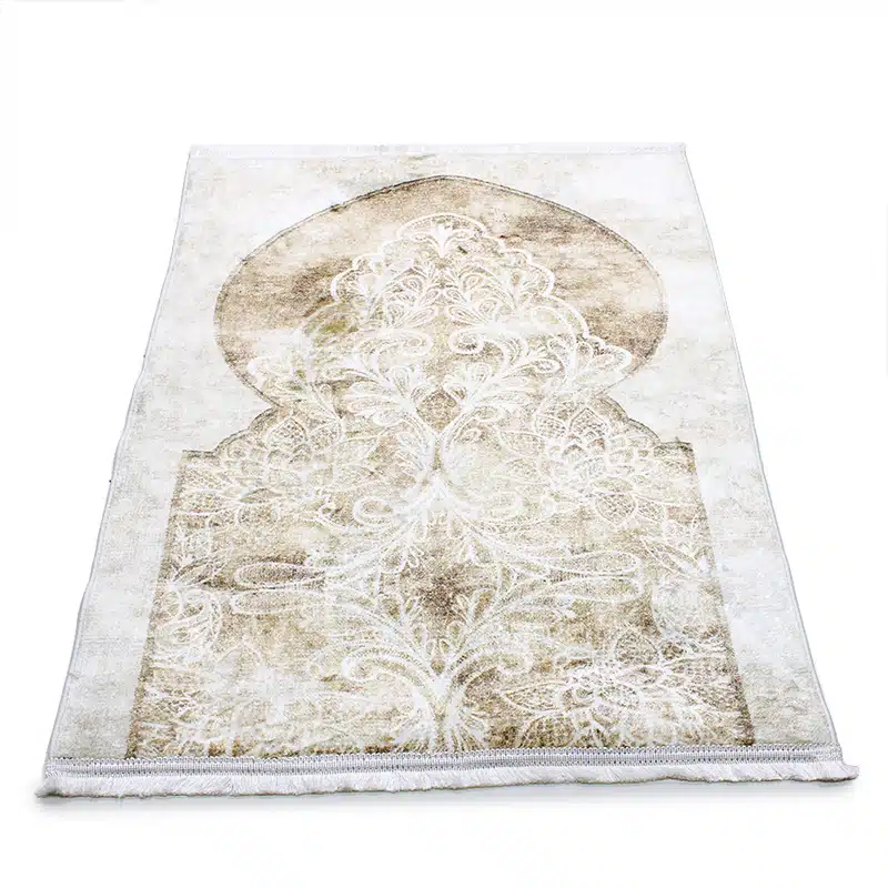 Thick Cotton Cream & Brown Prayer Mat