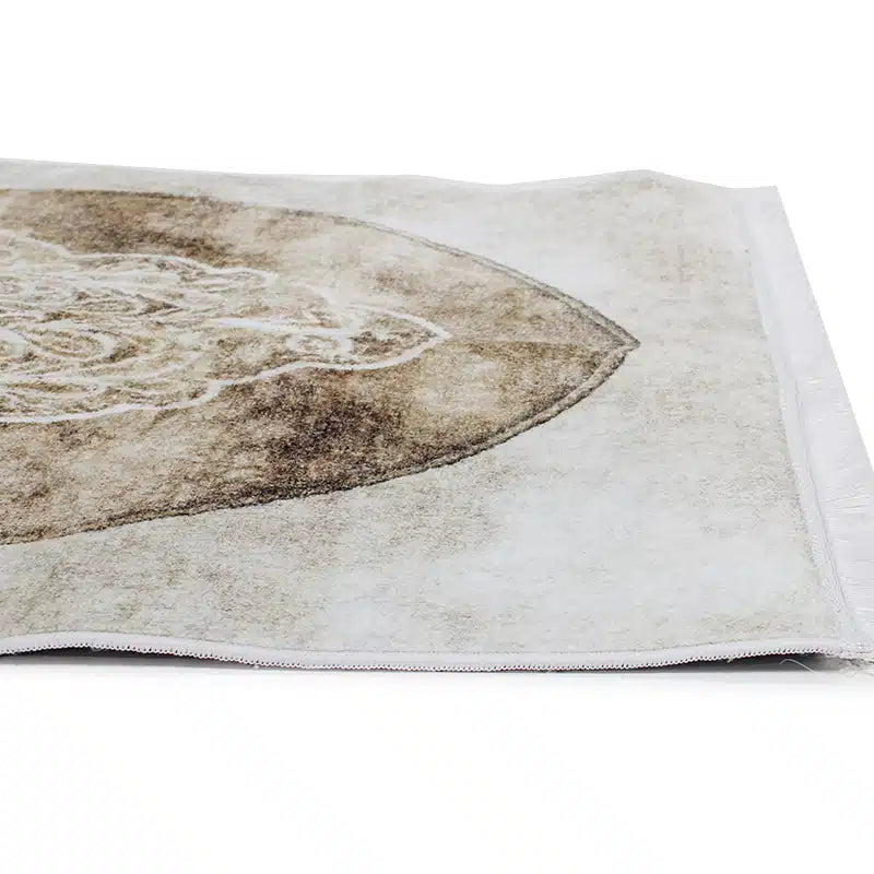 Thick Cotton Cream & Brown Prayer Mat