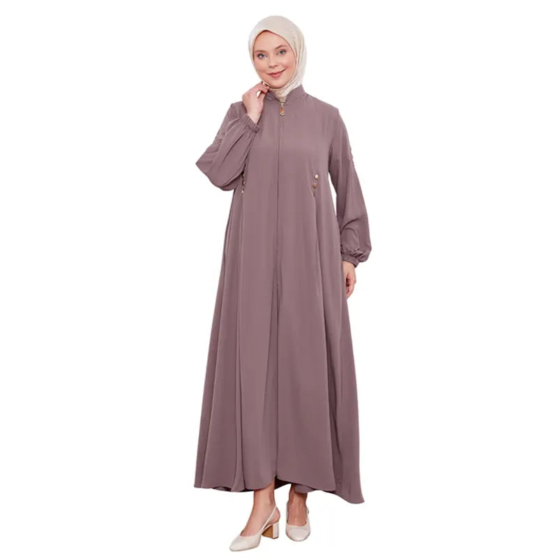 Rose Pink Exclusive Zipped Abaya