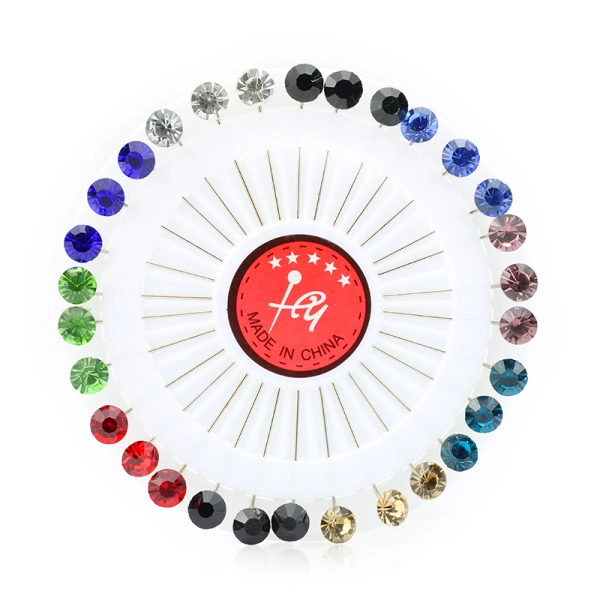 Multi Vibrant Coloured Crystal Wheel Scarf Hijab Pins