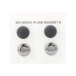 Grey & Silver Metallic & Matte Hijab Scarf Magnets Pins