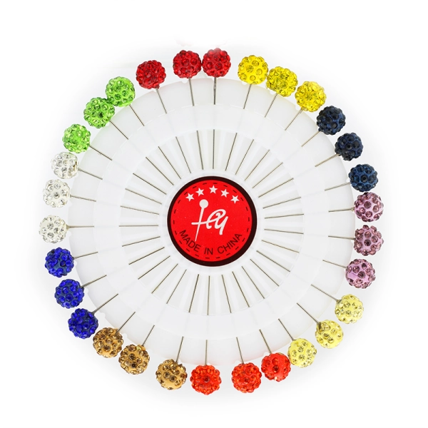 Multi Coloured Crystal Wheel Scarf Hijab Pins