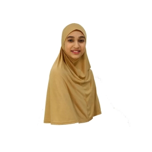 Gold Muslim Girls Large Size Hijab Scarf