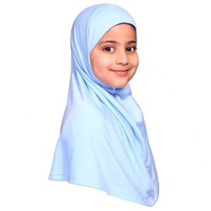 Baby Blue Muslim Girls Small Size Hijab Scarf