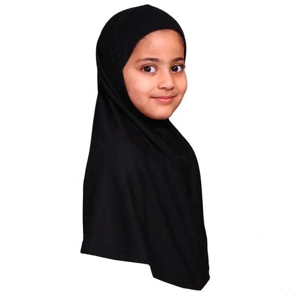 Small Size Muslim Girls Black Hijab Scarf