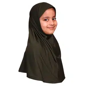 Small Size Muslim Girls Olive Hijab Scarf