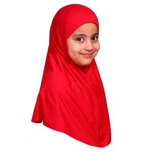 Small Size Muslim Girls Red Hijab Scarf