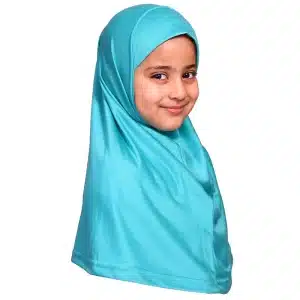 Small Size Muslim Girls Turquoise Hijab Scarf