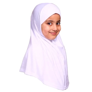 Small Size White Muslim Girls Hijab Scarf