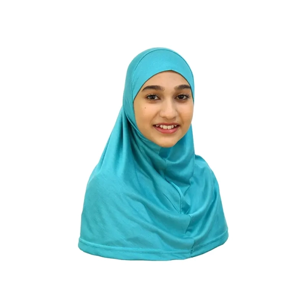 Medium Size Light Blue Girls Hijab Scarf