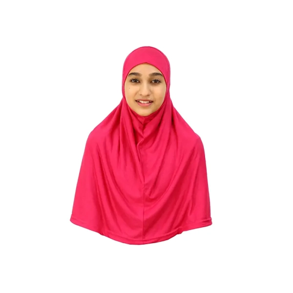 large bright pink hijab scarf