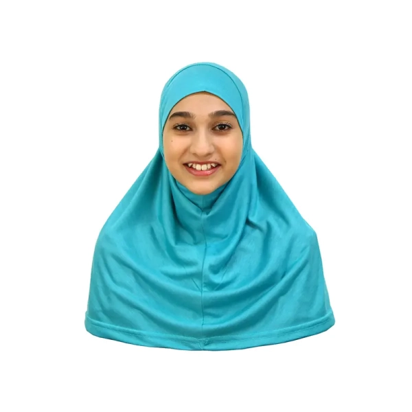 Light Blue Girls Hijab Medium Size