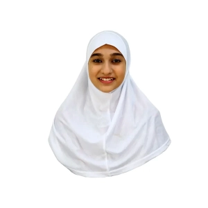 white medium size Muslim girl hijab scarf