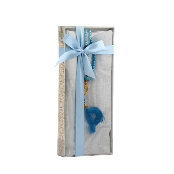 Light Blue Prayer Set Islamic Gift Box