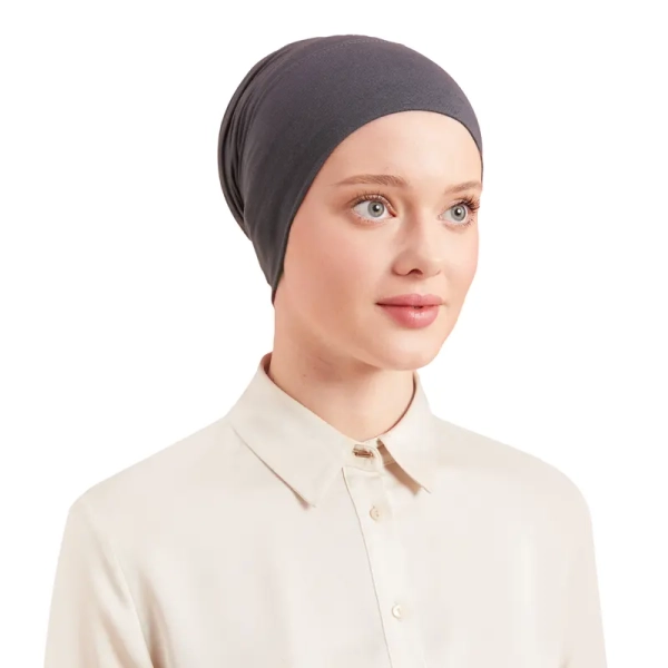 Slate Grey Loose Tube Undercap for Hijab