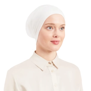 White Loose Tube Undercap for Hijab