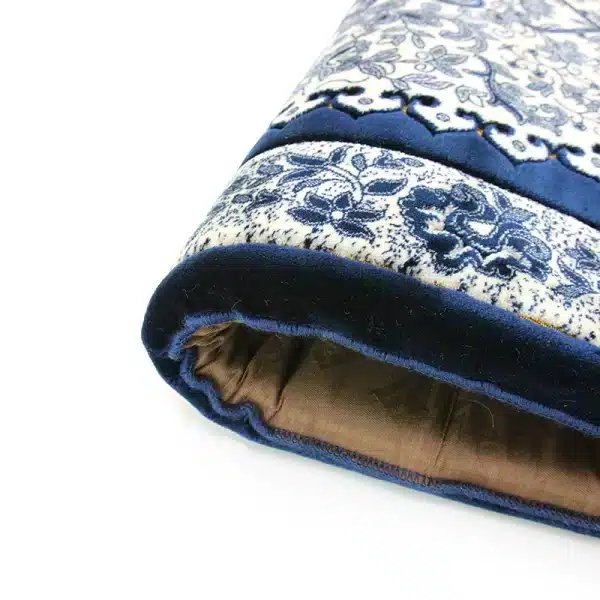 blue and cream memory foam padded prayer mat