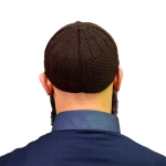 Brown Thick Wool Prayer Cap for Muslim Men