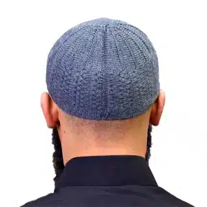 Grey Thick Wool Prayer Cap for Muslim Men