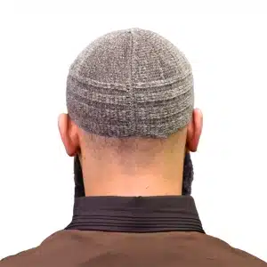 Ash Velvet Prayer Cap for Muslim Men