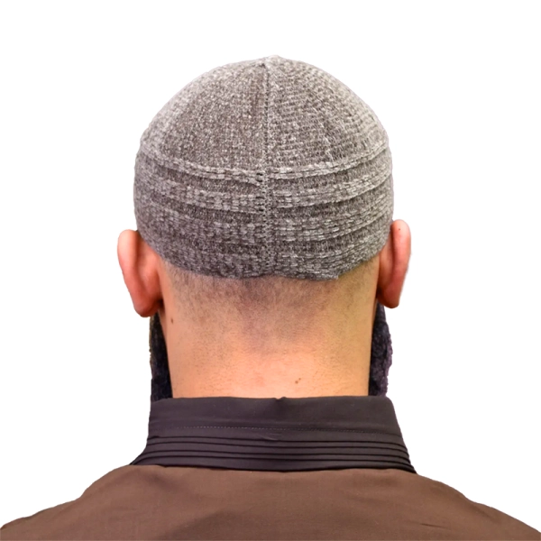 Ash Velvet Prayer Cap for Muslim Men