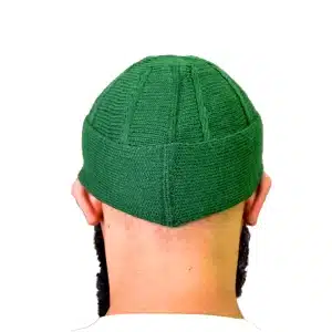 emerald wool Islamic kufi hat for men