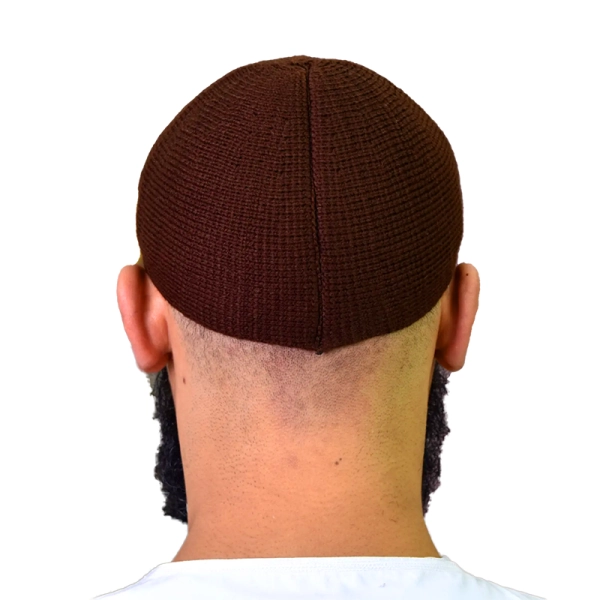 Brown Islamic Prayer Cap for Muslim Men