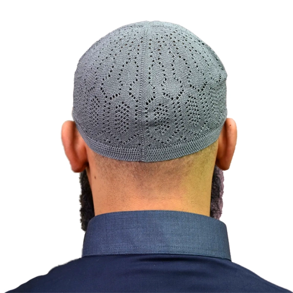 Light Grey Cotton Prayer Cap for Muslim Men