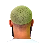 Olive Cotton Prayer Cap for Muslim Men