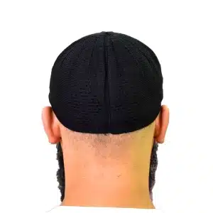 Black Diamond Patterned Prayer Cap for Muslim Men