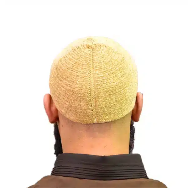 Gold Wool Prayer Cap for Muslim Men