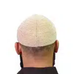 Light Cream Wool Prayer Cap for Muslim Men