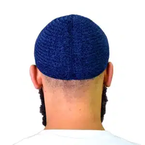 Navy Wool Prayer Cap for Muslim Men