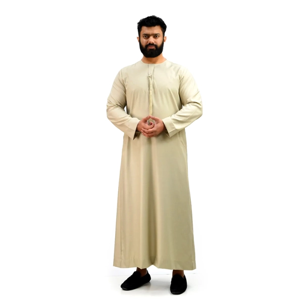 cream Omani tassel thobe for men