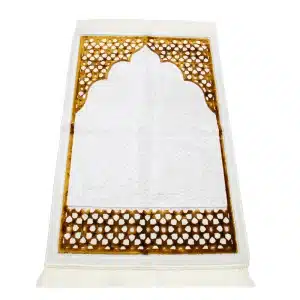 Bronze & White Pattern Muslim Prayer Rug