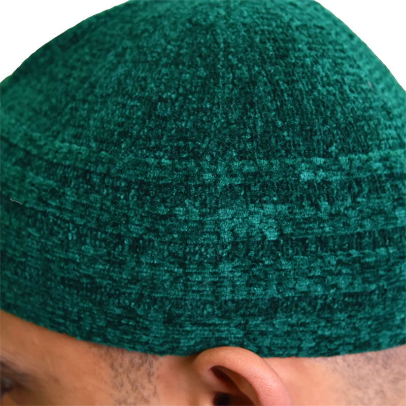 Men’s Emerald Velvet Prayer Hat