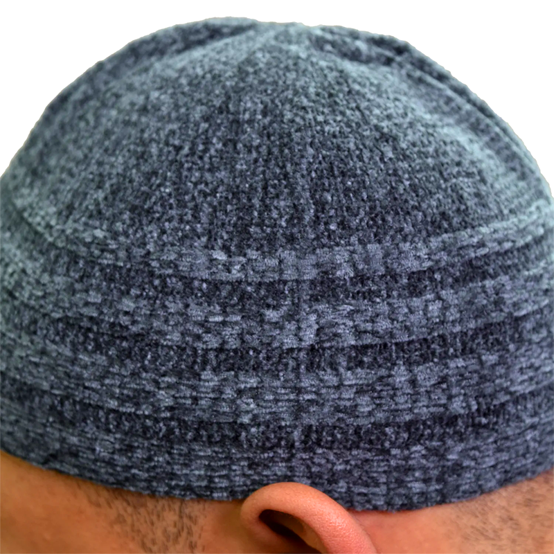 Men’s Dark Grey Velvet Prayer Hat