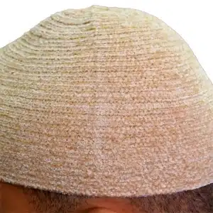 Men’s Elegant Almond White Wool Prayer Hat