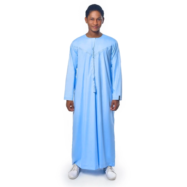 sky blue men's designer Islamic thobe