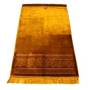 Bronze & White Pattern Muslim Prayer Rug