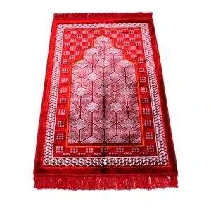 Red & White Pattern Muslim Prayer Rug