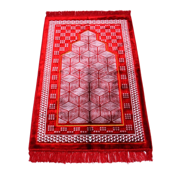 Red & White Pattern Muslim Prayer Rug