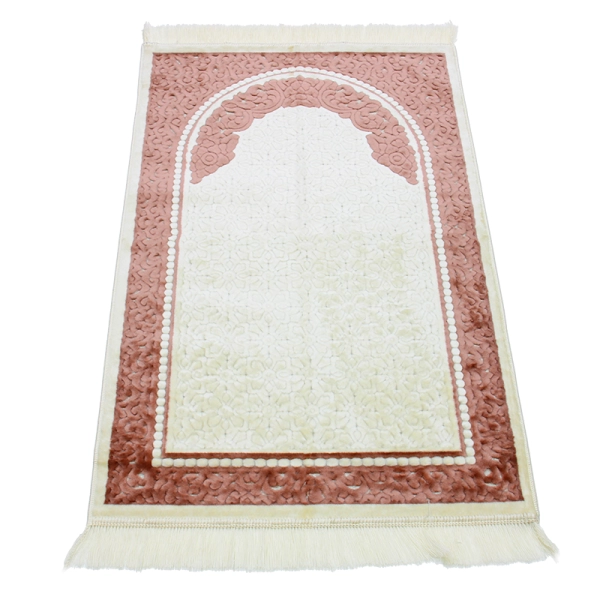 Sina Secc White & Pink Muslim luxury prayer mat