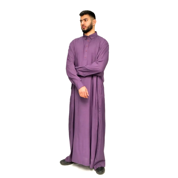 men's lilac tuxedo collared thobe