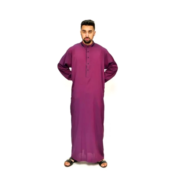 plum collared textured men's Jubba