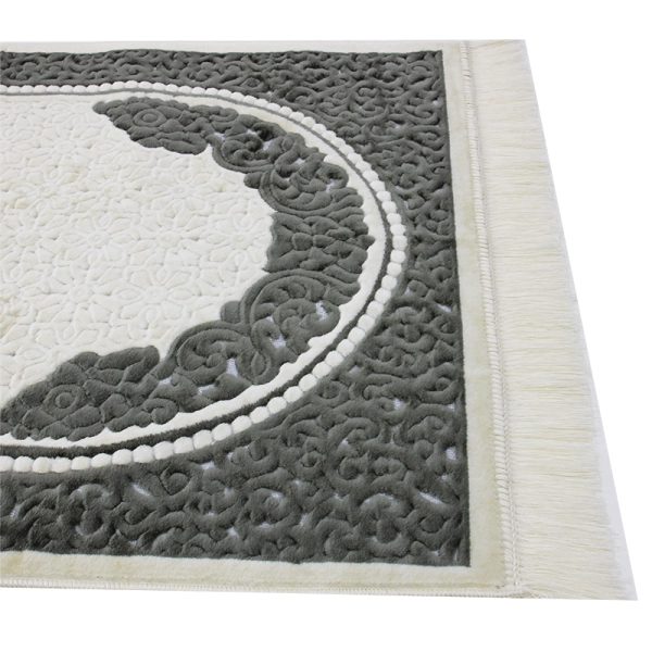 grey & white Muslim designer prayer mat