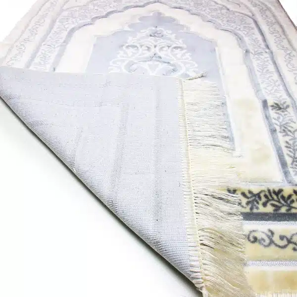 White & Grey Pattern Muslim Salah Rug